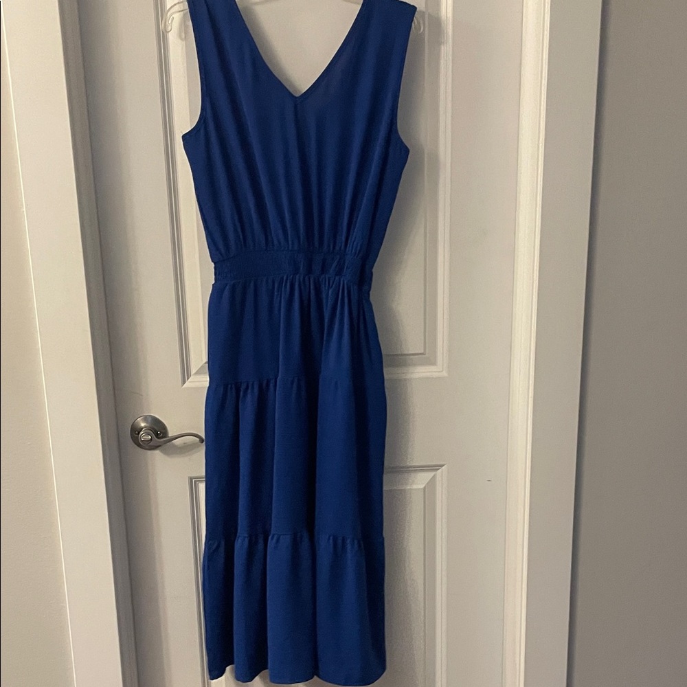 Nina Leonard Royal Blue Midi Dress - Picture 4 of 5